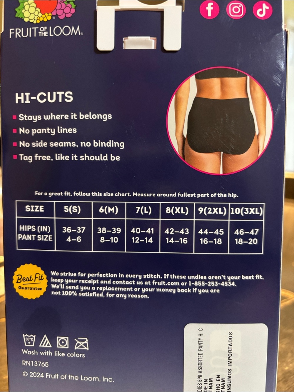 Fruit of the Loom Women's Seamless Underwear 6-Pack, Size 9 - Picture 7 of 7